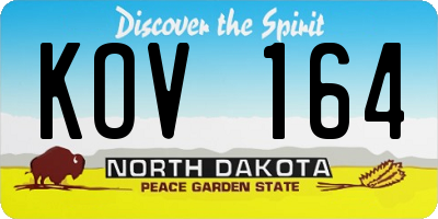 ND license plate KOV164