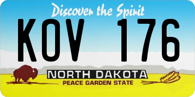 ND license plate KOV176