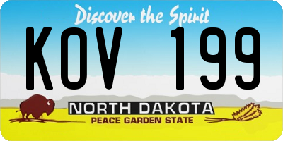 ND license plate KOV199
