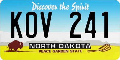 ND license plate KOV241