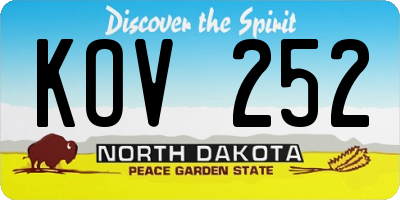 ND license plate KOV252