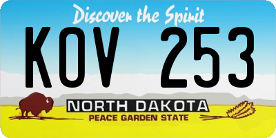 ND license plate KOV253