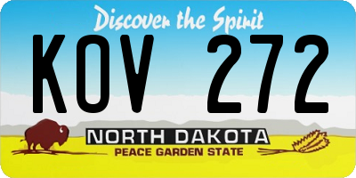 ND license plate KOV272