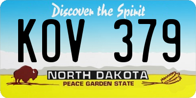 ND license plate KOV379