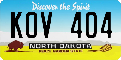 ND license plate KOV404