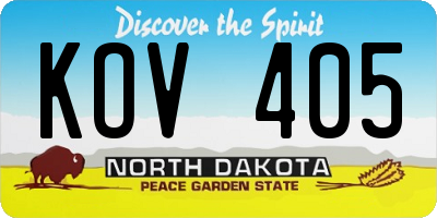ND license plate KOV405