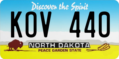 ND license plate KOV440