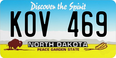 ND license plate KOV469
