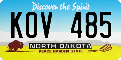 ND license plate KOV485