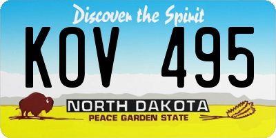 ND license plate KOV495