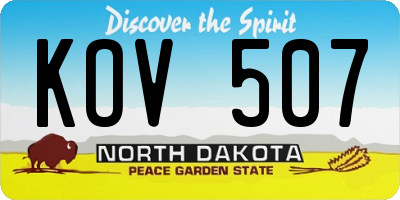 ND license plate KOV507