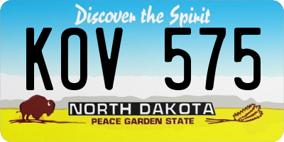 ND license plate KOV575