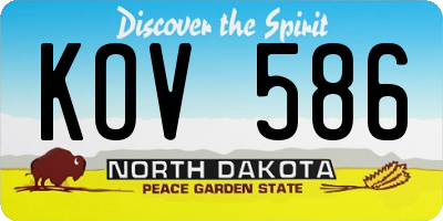 ND license plate KOV586
