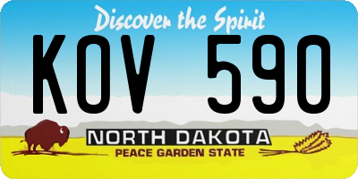 ND license plate KOV590
