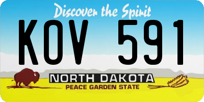 ND license plate KOV591