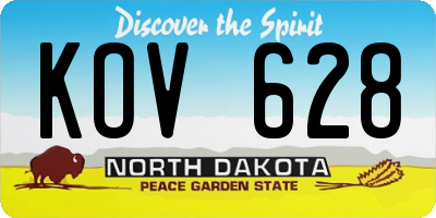 ND license plate KOV628