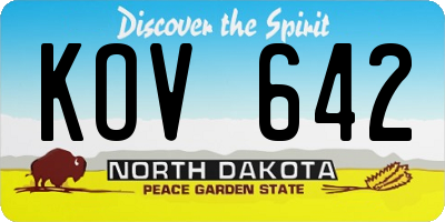 ND license plate KOV642