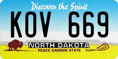 ND license plate KOV669
