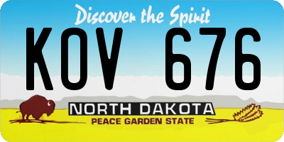 ND license plate KOV676