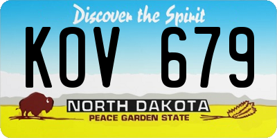 ND license plate KOV679