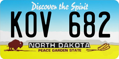 ND license plate KOV682