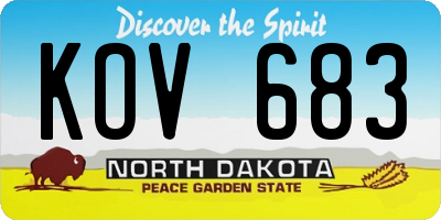 ND license plate KOV683