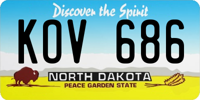 ND license plate KOV686