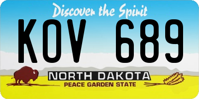 ND license plate KOV689