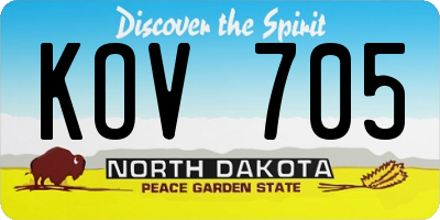 ND license plate KOV705