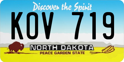 ND license plate KOV719