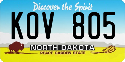 ND license plate KOV805