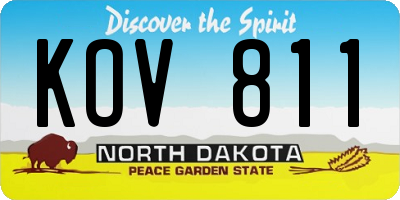 ND license plate KOV811