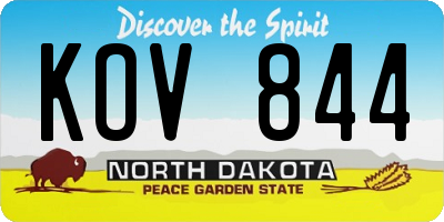 ND license plate KOV844