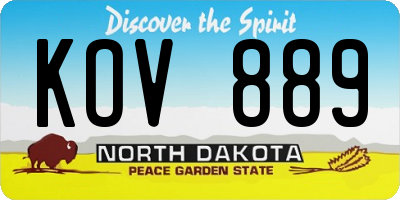 ND license plate KOV889