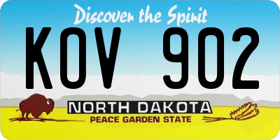 ND license plate KOV902