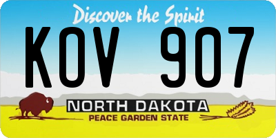 ND license plate KOV907