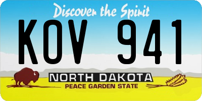 ND license plate KOV941