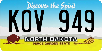 ND license plate KOV949