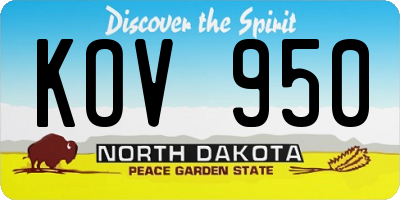 ND license plate KOV950