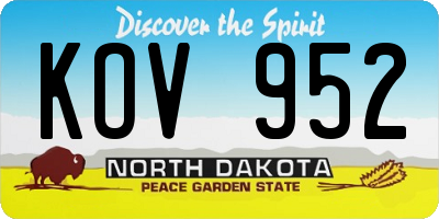 ND license plate KOV952