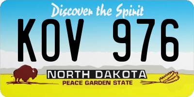 ND license plate KOV976