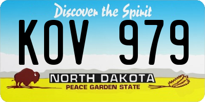 ND license plate KOV979