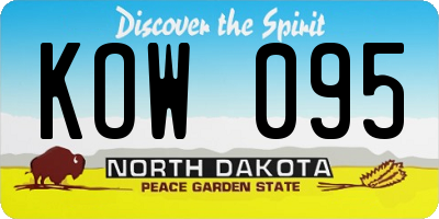 ND license plate KOW095