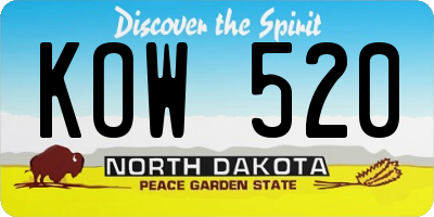 ND license plate KOW520