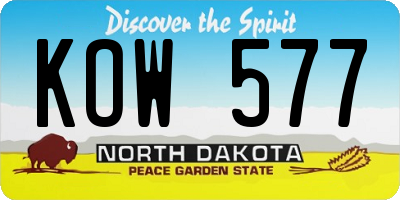 ND license plate KOW577