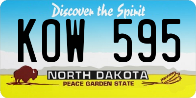 ND license plate KOW595