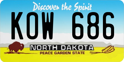 ND license plate KOW686