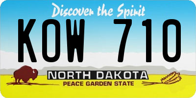 ND license plate KOW710