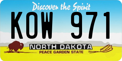 ND license plate KOW971