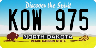 ND license plate KOW975